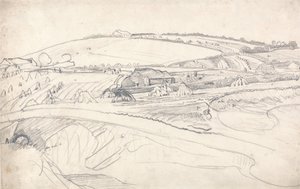 Paesaggio con Fattoria e Covoni di Grano
